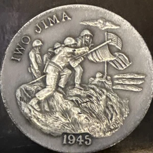 IWO JIMA 1945 Longines Symphonette Vintage Coins .925 1 oz - Picture 1 of 5