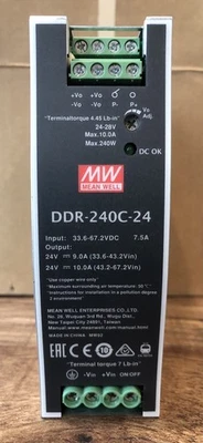 (NUEVO EN CAJA) Convertidor reductor Mean Well 48vdc a 24vdc. Mean Well DDR-240C-24 Foto 1 de 4