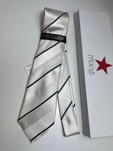 Donald Trump Signature Collection Krawatte schwarz-weiß gestreift NEU - Bild 1 von 8