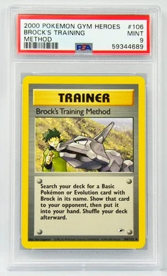 2000 Pokemon Gym Heroes Brock's Training Method #106 PSA 9 - Image 1 of 2