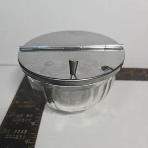Vintage Sugar Bowl 1950 flip-top Bloomfield  clear glass stainless  - Picture 1 of 4