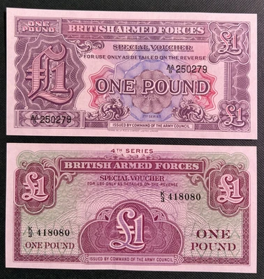 BRITISH ARMED FORCES  1948 1 POUND  AND 1962  1 POUND  GRADE UNC  M-22 M-36 - Image 1 of 2