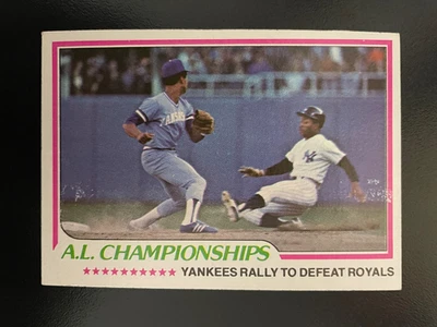 1978 年 Topps #411 - A.L. 冠军 - 纽约洋基队,堪萨斯城皇家队 — 第 1/2 张图片