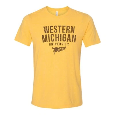 Western Michigan Broncos Year Banner Triblend T Shirt - Yellow Gold Triblend - Image 1 of 4