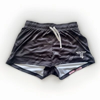 Women’s Take Down MMA Fight Shorts Size Large Camo Black Gray Made In Atlanta - Image 1 of 4