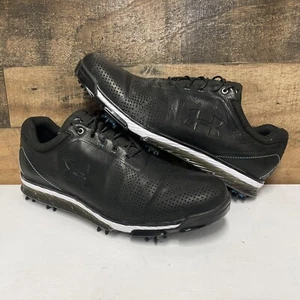 Under Armour Tempo Tour Golf Shoes Black Leather - Men's Size 12 - 1270205-011 - Picture 1 of 7