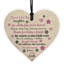 BEST FRIEND amicizia segno personalizzata in LEGNO da appendere cuore regali di compleanno UK