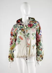 Women's Moncler "Giasone" Nylon Multicolor Floral Lightweight Jacket Size 2 - Picture 1 of 21