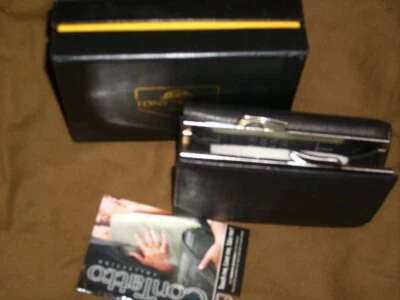 全新稀有收藏品黑色 100% 皮革 Toni Perotti 钱包  — 第 1/4 张图片