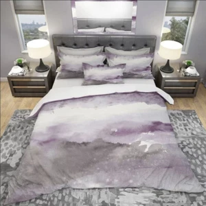 Designart "Midnight at the Lake II" Full/Queen Fabric Duvet Cover Set - 3 pieces - Picture 1 of 10