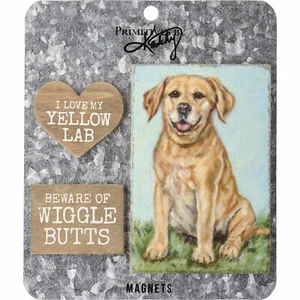 Yellow Lab Wood Magnet Set - Picture 1 of 1