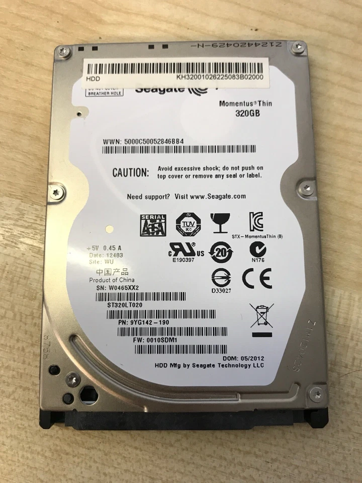 Seagate Momentus 320Gb 2.5" Laptop Slim 7mm Sata HDD Hard Disk Drive ST320LT020 - Image 1 of 1