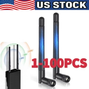 100X RP-SMA Antenna for WiFi 2.4GHz/5Ghz Wireless Router Card Male Pin wholesale - Photo 1/9