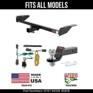 For 92-97 Ford Crown Victoria Trailer Hitch 4 Pin Wiring 2" Ball Fits All Curt - Zdjęcie 1 z 21