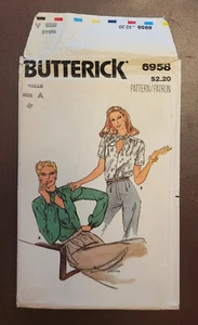B-6958 VTG Blouse Sewing Pattern Butterick Size 8-10-12 Uncut - Bild 1 von 3