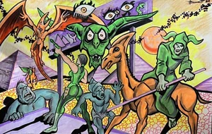 PURPLE PYRAMIDS ** MIKE BENNETT'S ORIGINAL ART (2025) 05/26/2025 - Picture 1 of 1