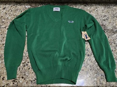 VTG 1980s THE FOX SWEATER Green By JC PENNEY V Neck Sweater Youth 14 NEW - Image 1 of 4