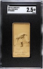 1887-1889 Old Judge N172 #426-1 Pop Smith SGC 2.5 Pittsburgs Rare Pose
