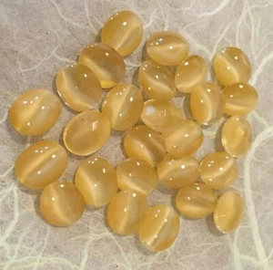 N125 Vintage "Germany US Zone" 12x10mm gelbe Mondsteine, spitz hinten (24) - Bild 1 von 1