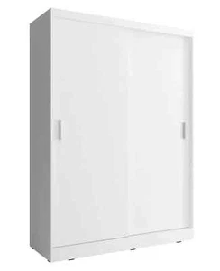 WIKI Modern White Sliding Door Wardrobe 130-200cm - Picture 1 of 5