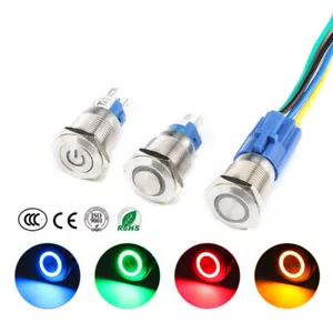Interruttore pulsante autobloccante impermeabile 16/19/22 mm 6 V/12 V/24 V/220 V metallo impermeabile - Foto 1 di 10
