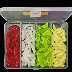 100pcs 1inch/0.02oz Grubs Soft Plastic Worms Fishing Lure for Bass Crappie