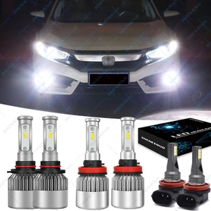 For Honda Civic 2016-2020 9005 H11 H9 LED Headlight High Low Beam Fog Light Bulb - Picture 1 of 11