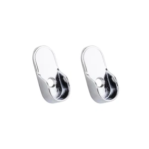 Chromoberfläche Oval Schrankstange Endstütze mit Rückseite 5 mm Stifte 15 mm x 30 mm - Bild 1 von 10