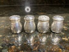 Set of 4 Vintage Sterling Silver Personal Salt & Pepper Shakers