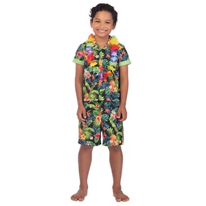 Amscan Hawaii Set Black Hawaiian Boys Fancy Dress Costume Age 4-6 - Picture 1 of 2