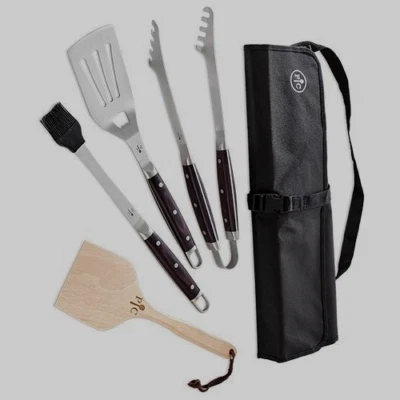 Pampered Chef BBQ Barbeque GRILLING TOOL SET - 4 Essentials + Bag - FATHER'S DAY - Image 1 of 4