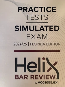 2024 2025 Helix Bar Exam Review FLORIDA & MBE Multiple Choice QUESTIONS + Barbri - Picture 1 of 4