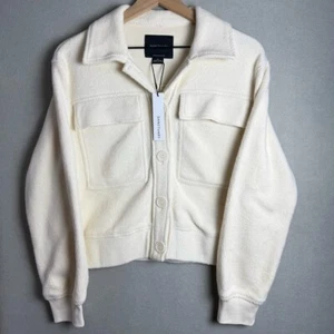 Chaqueta para mujer Sanctuary Cruise tejida con botones 100 % algodón solapa bolsillo blanca XS - Imagen 1 de 12