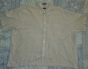Izod Casual Men's Size 4XL Light,  Yellow Plaid Short Sleeve Modal Rayon Blend - Picture 1 of 11