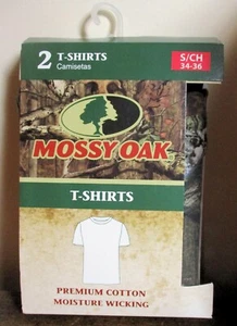 NEW Mossy Oak 2-Pack Premium Cotton T-Shirts, Size Men's Small ~ CAMO - Picture 1 of 1