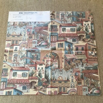 Decorative Wyngard Fabric. Italian Café scenes 2 pcs. 25x25. - Image 1 of 4