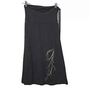 Kuhl Dress Womans Size S Black Sleeveless Cinch Waist Skirt Midi Rn 108846 Print - Picture 1 of 8