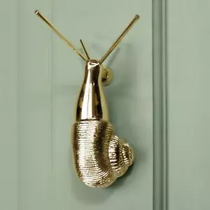 Solid Polished Brass Snail Door Knocker - Supplied With Fixings - Picture 1 of 3