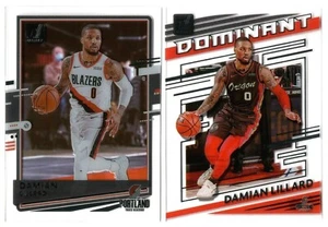 Lote de 2 cartas Trail Blazers #2 Damian Lillard 2020-21 Clearly Donruss Dominant #5 - Imagen 1 de 4