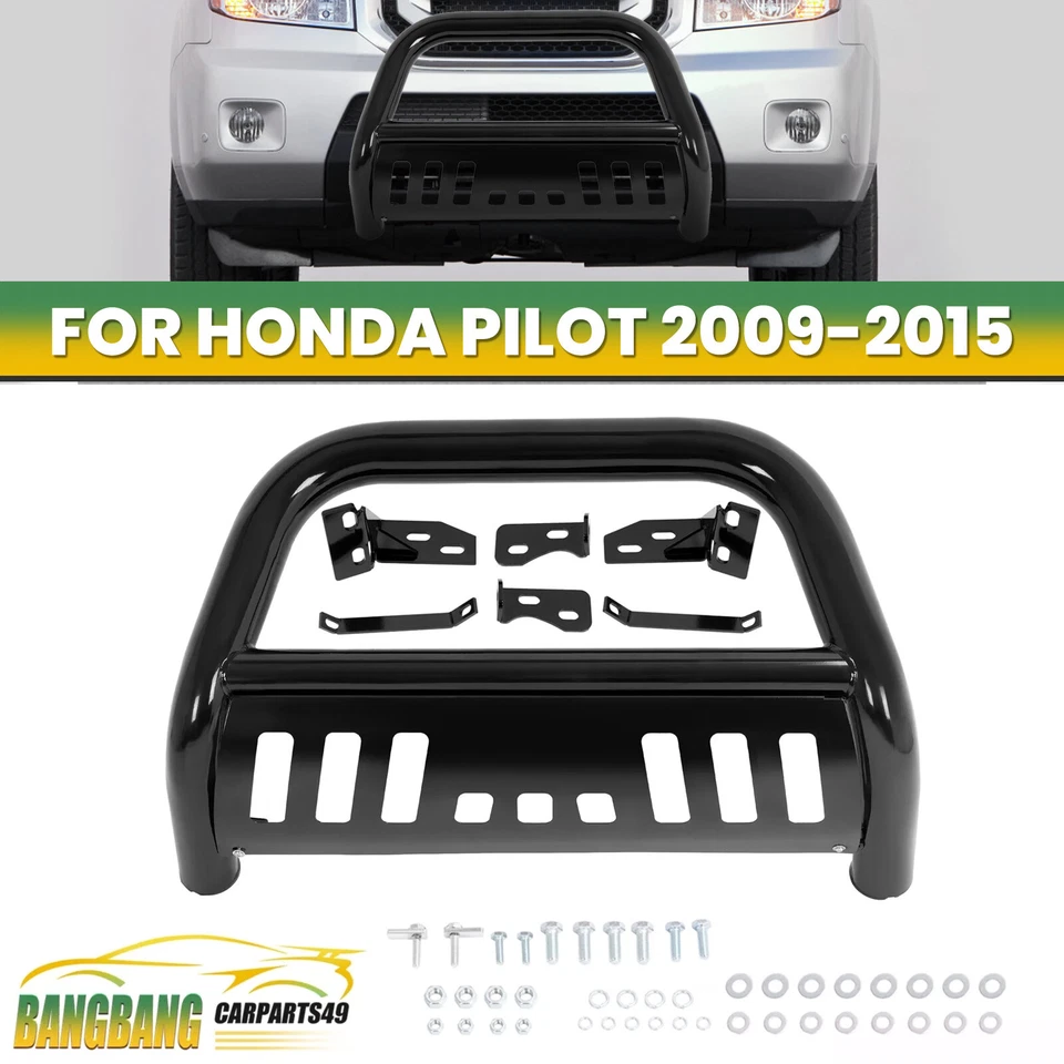Barra Bull de tubo de 3" para Honda Pilot 2009-2015 protector de rejilla de parachoques con recubrimiento en polvo Foto 1 de 4