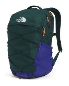 NEW! The North Face Borealis Backpack, Ponderosa Green/Lapis Blue/ Orange TNF