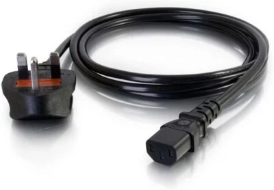1M/2M Universal IEC Kettle Lead Power Cable 3 Pin UK Plug PC Monitor C13 Cord - Image 1 of 4