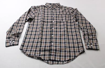 Five Four Mens FF.LA Brantley Long Sleeve Plaid Button Up Shirt BL1 Brown Medium Foto 1 de 3