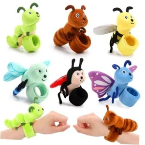 6 Pcs Stuffed Animal Slap Bracelets Plush Animal Snap Bracelets Insect Animals - Picture 1 of 7