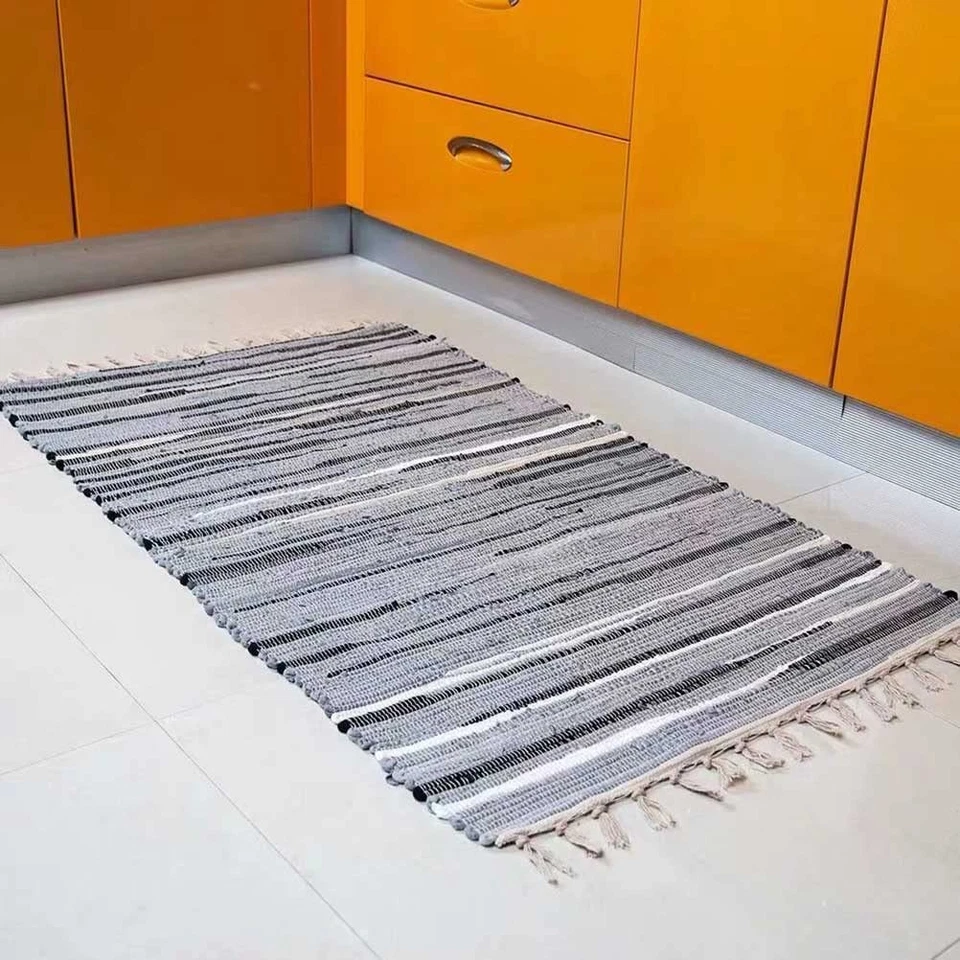 CHINDI Rug Reversible Rag Cotton Hand Woven Throw Area Rugs for Kitchen Bedroom