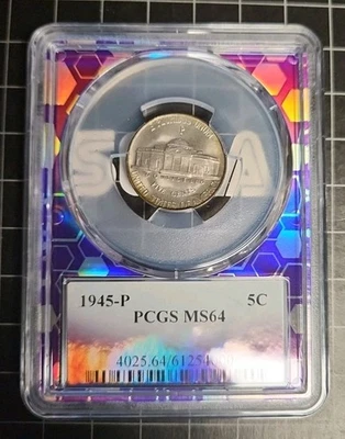 1945 P-Jefferson Nickel 5c Coin NGC MS64  Amazing Rim Toning (PURPLE CORE) - Image 1 of 4