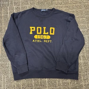 Suéter Polo Ralph Lauren Para Hombres 2XL Cuello Redondo 1967 Athletic Dept Pullover - Imagen 1 de 8