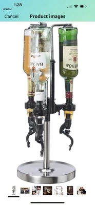 OGGI 3 Bottle Revolving Liquor Dispenser Stainless Steel - Image 1 of 4