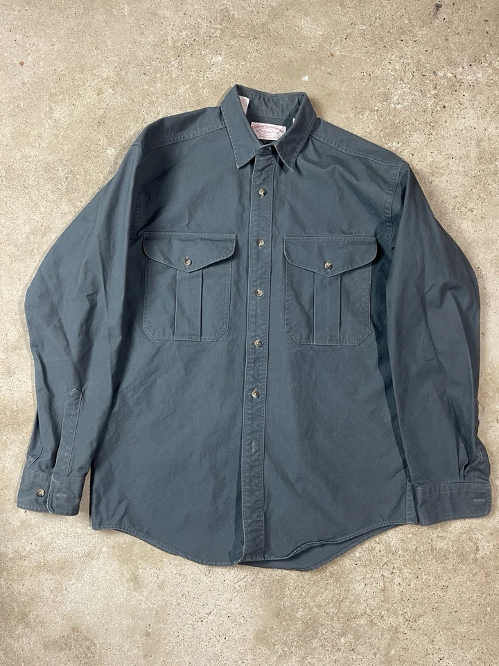 C C Filson Size M Men’s 100% cotton Gray long sleeve shirt Made USA Vintage - Image 1 of 3