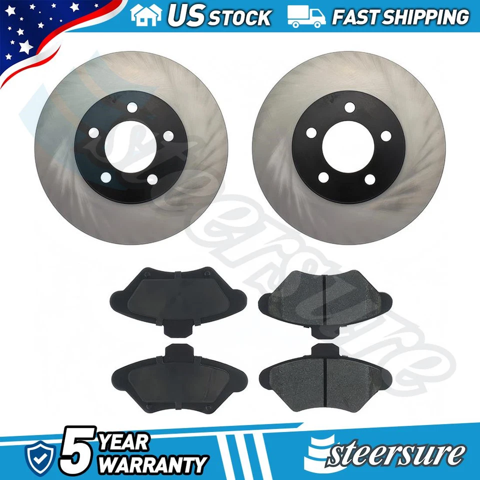 Kit de pastillas de freno delanteras y rotor para Ford Thunderbird 1993 1994 1995-1997 3,8 L V6 Foto 1 de 1